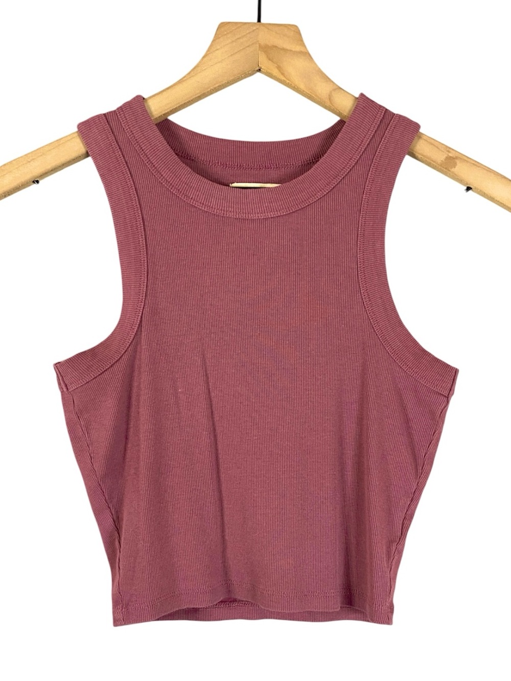 Women’s Madewell Supima Rib Crop Tank in Burgundy Size Extra Small